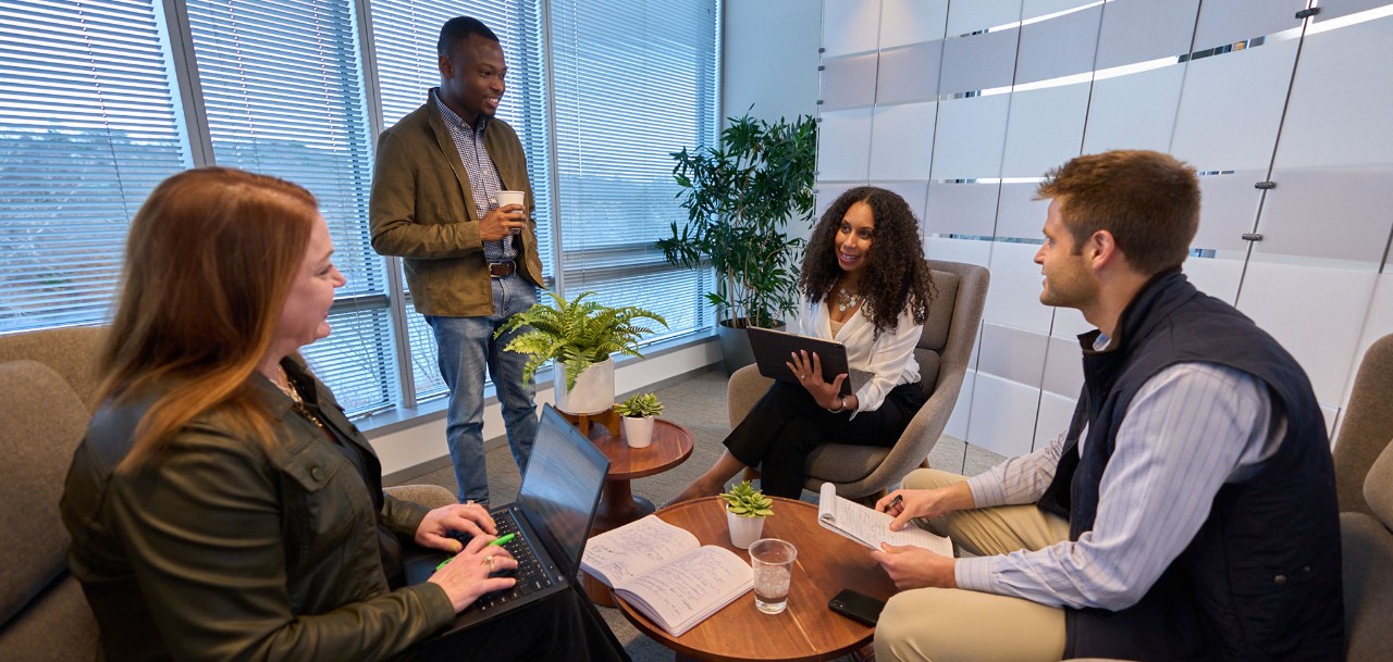 People collaborating around a table